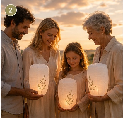 Family gathered for a remembrance ceremony